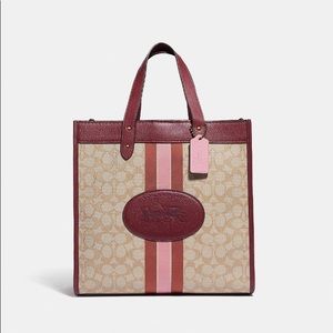 SOLD. Coach Tote Light Khaki Wine